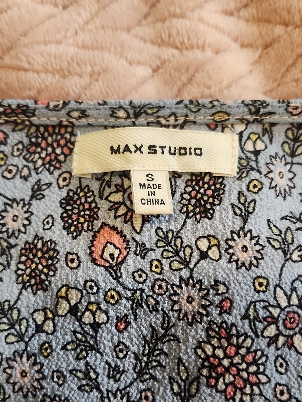 Max Studio Sleeveless Blue Floral Wrap Midi Dress with Waist Tie Small - Picture 3 of 4